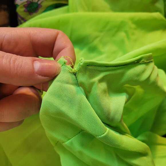 Vintage Groovy Green Maxi Dress 70s Kaftan Beatrice Pines - Picture 12 of 16